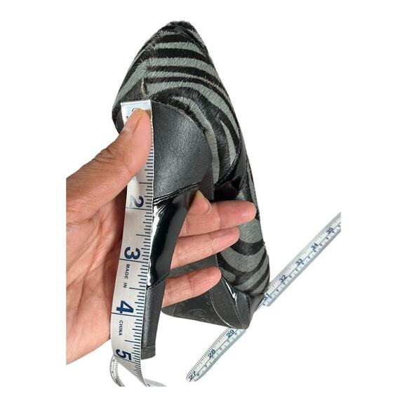 Y2K Naughty Monkey Portia Grey Black Size 7.5 Vintage Zebra Print Stiletto Used - Picture 11 of 15